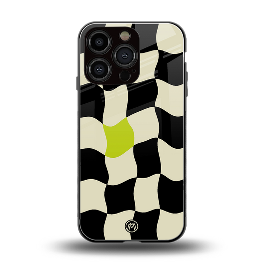trippy pastel checks back phone cover | glass case for iphone 16 pro