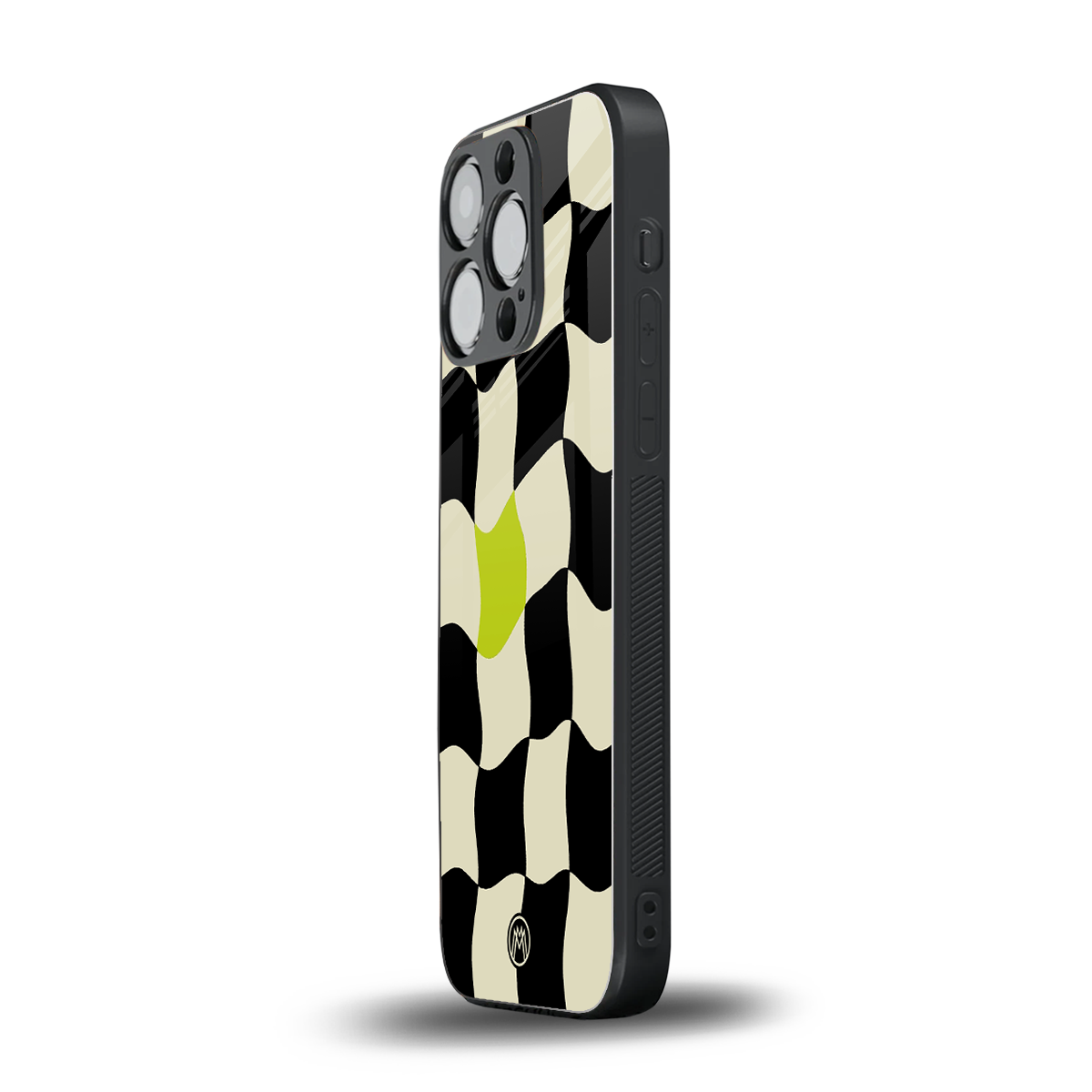 trippy pastel checks back phone cover | glass case for iphone 16 pro