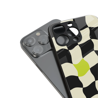 trippy pastel checks back phone cover | glass case for iphone 16 pro max