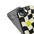 trippy pastel checks back phone cover | glass case for iphone 14 plus