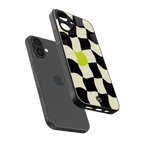 trippy pastel checks back phone cover | glass case for iphone 16