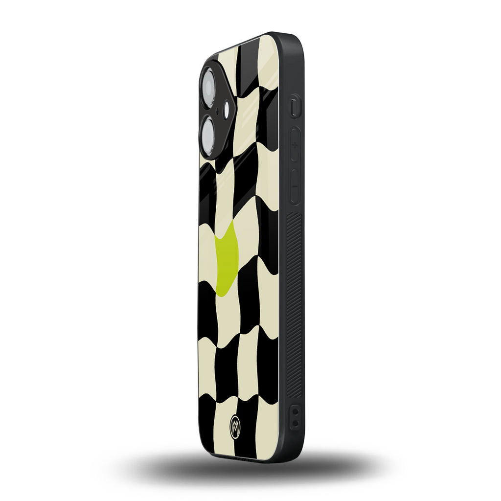 trippy pastel checks back phone cover | glass case for iphone 16