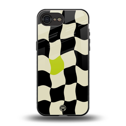trippy pastel checks back phone cover | glass case for iphone 16e