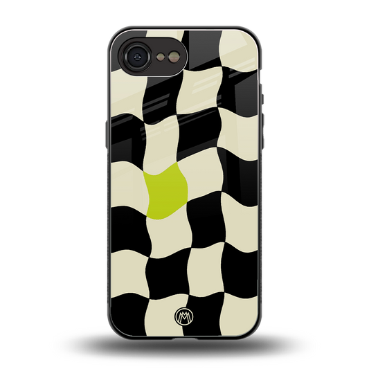 trippy pastel checks back phone cover | glass case for iphone 16e