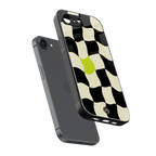 trippy pastel checks back phone cover | glass case for iphone 16e