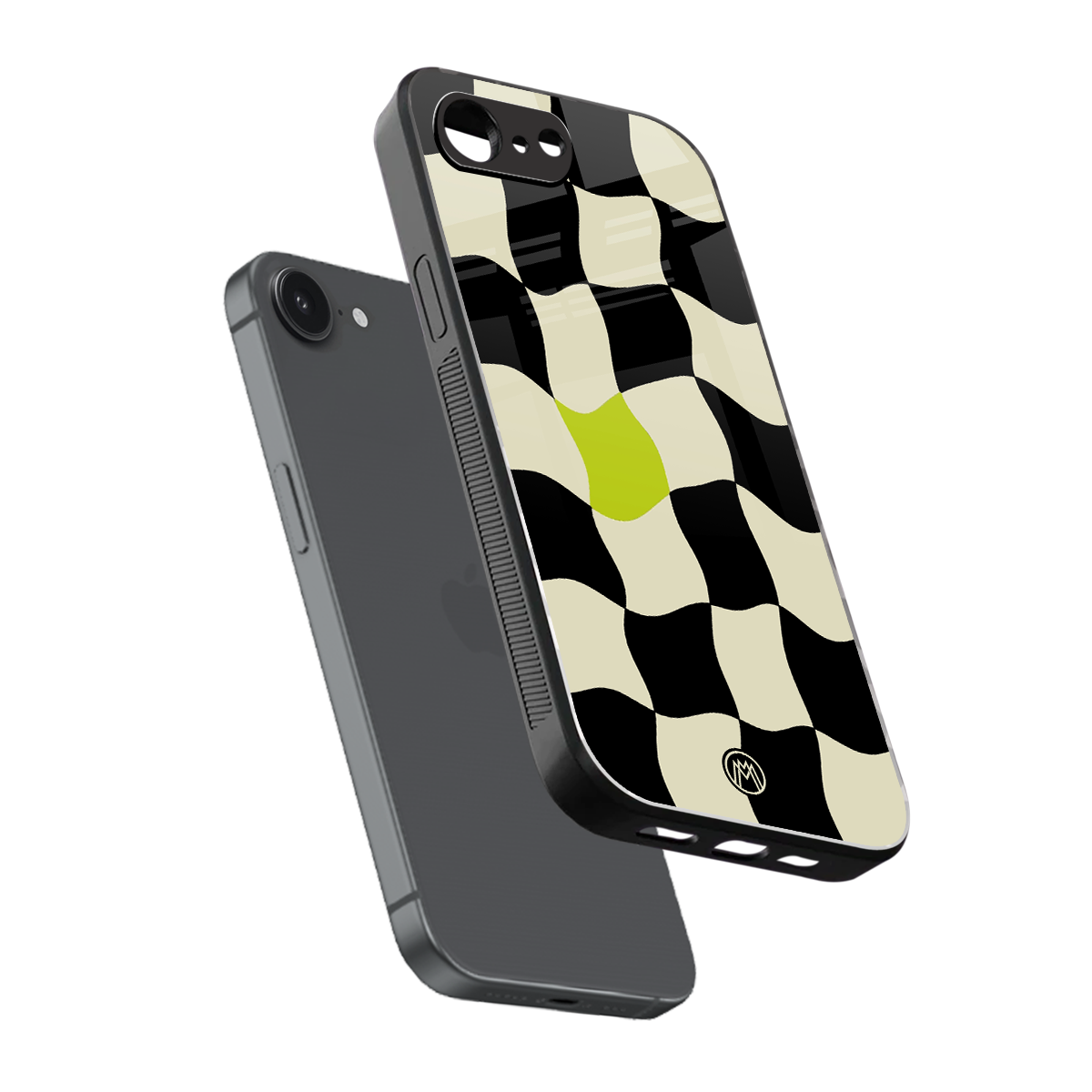 trippy pastel checks back phone cover | glass case for iphone 16e