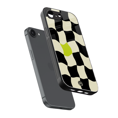 trippy pastel checks back phone cover | glass case for iphone 16e
