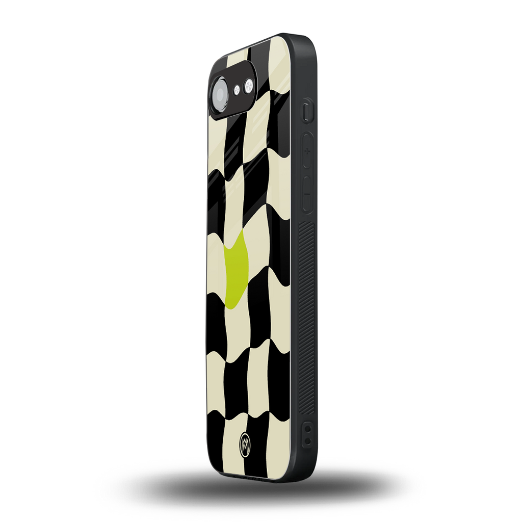 trippy pastel checks back phone cover | glass case for iphone 16e