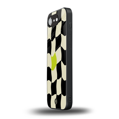 trippy pastel checks back phone cover | glass case for iphone 16e