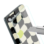trippy pastel checks back phone cover | glass case for iphone 16e