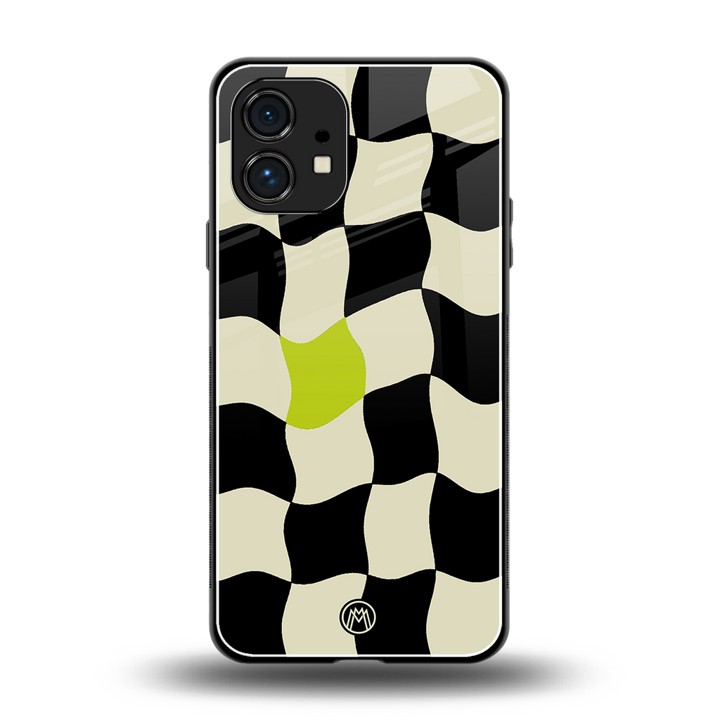 trippy pastel checks back phone cover | glass case for nothing phone 1