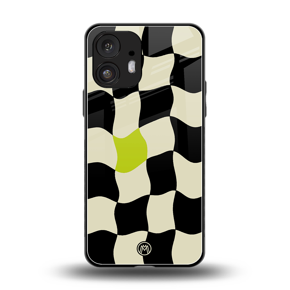 trippy pastel checks back phone cover | glass case for nothing phone 2