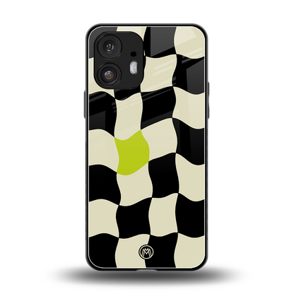 trippy pastel checks back phone cover | glass case for nothing phone 2