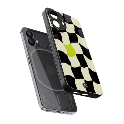 trippy pastel checks back phone cover | glass case for nothing phone 2