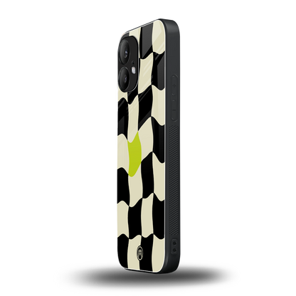 trippy pastel checks back phone cover | glass case for nothing phone 2