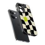 trippy pastel checks back phone cover | glass case for oneplus nord 3