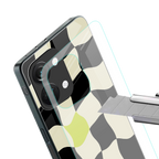 trippy pastel checks back phone cover | glass case for oneplus nord 3
