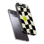 trippy pastel checks back phone cover | glass case for oneplus nord 4