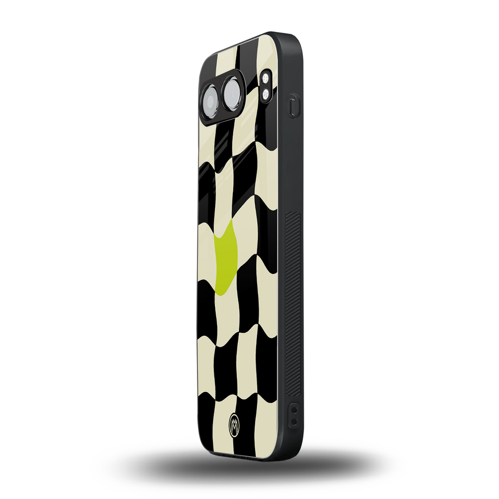 trippy pastel checks back phone cover | glass case for oneplus nord 4