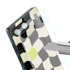 trippy pastel checks back phone cover | glass case for oneplus nord 4