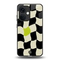 trippy pastel checks back phone cover | glass case for oneplus nord ce 3