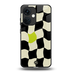 trippy pastel checks back phone cover | glass case for oneplus nord ce 3