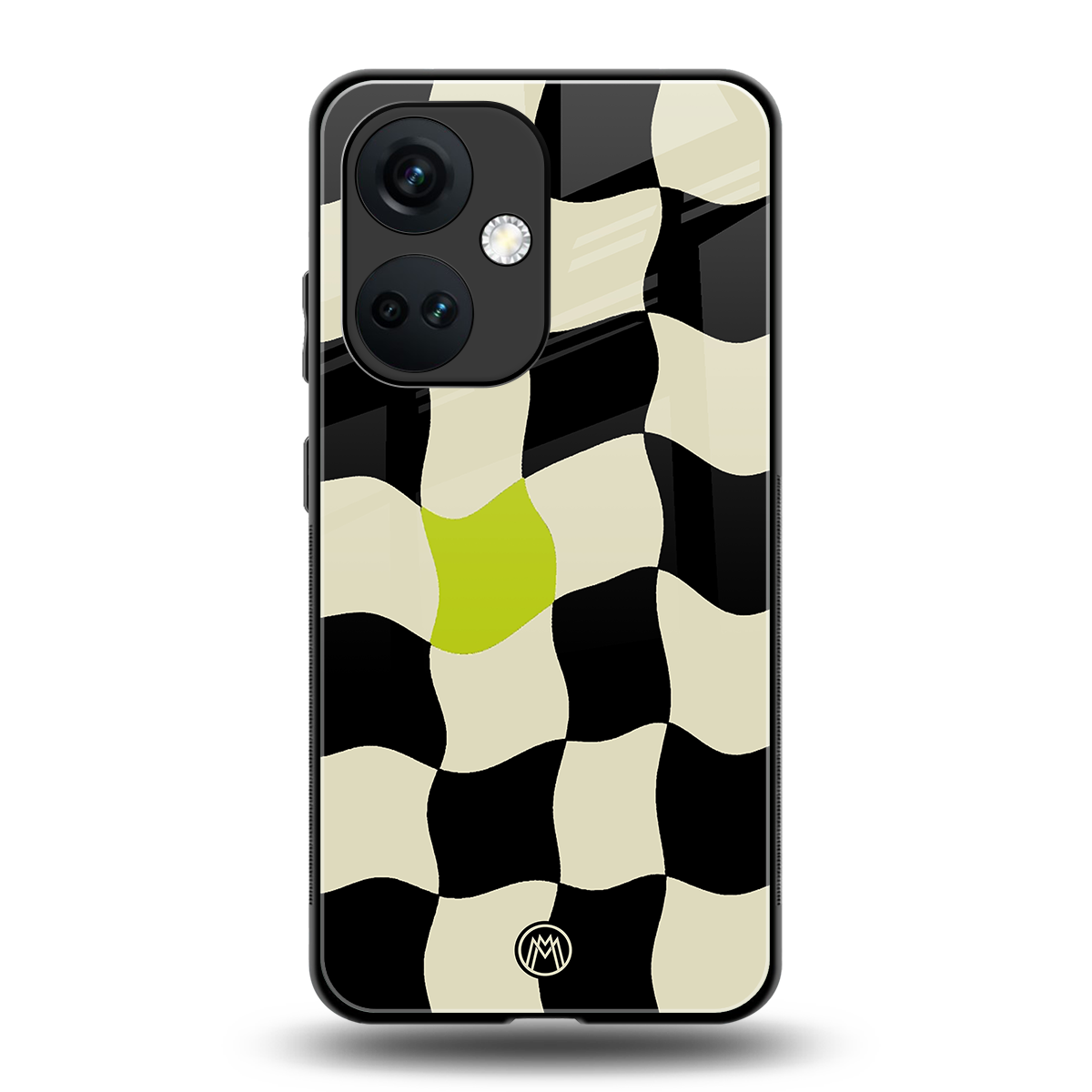 trippy pastel checks back phone cover | glass case for oneplus nord ce 3