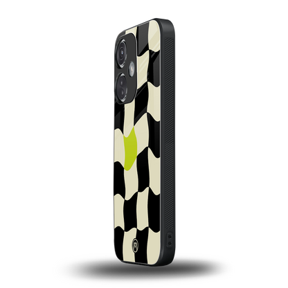 trippy pastel checks back phone cover | glass case for oneplus nord ce 3