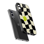 trippy pastel checks back phone cover | glass case for oneplus nord ce 4 lite
