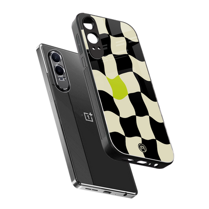 trippy pastel checks back phone cover | glass case for oneplus nord ce 4 lite