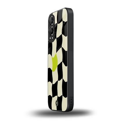 trippy pastel checks back phone cover | glass case for oneplus nord ce 4 lite