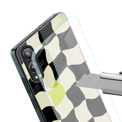 trippy pastel checks back phone cover | glass case for oneplus nord ce 4 lite