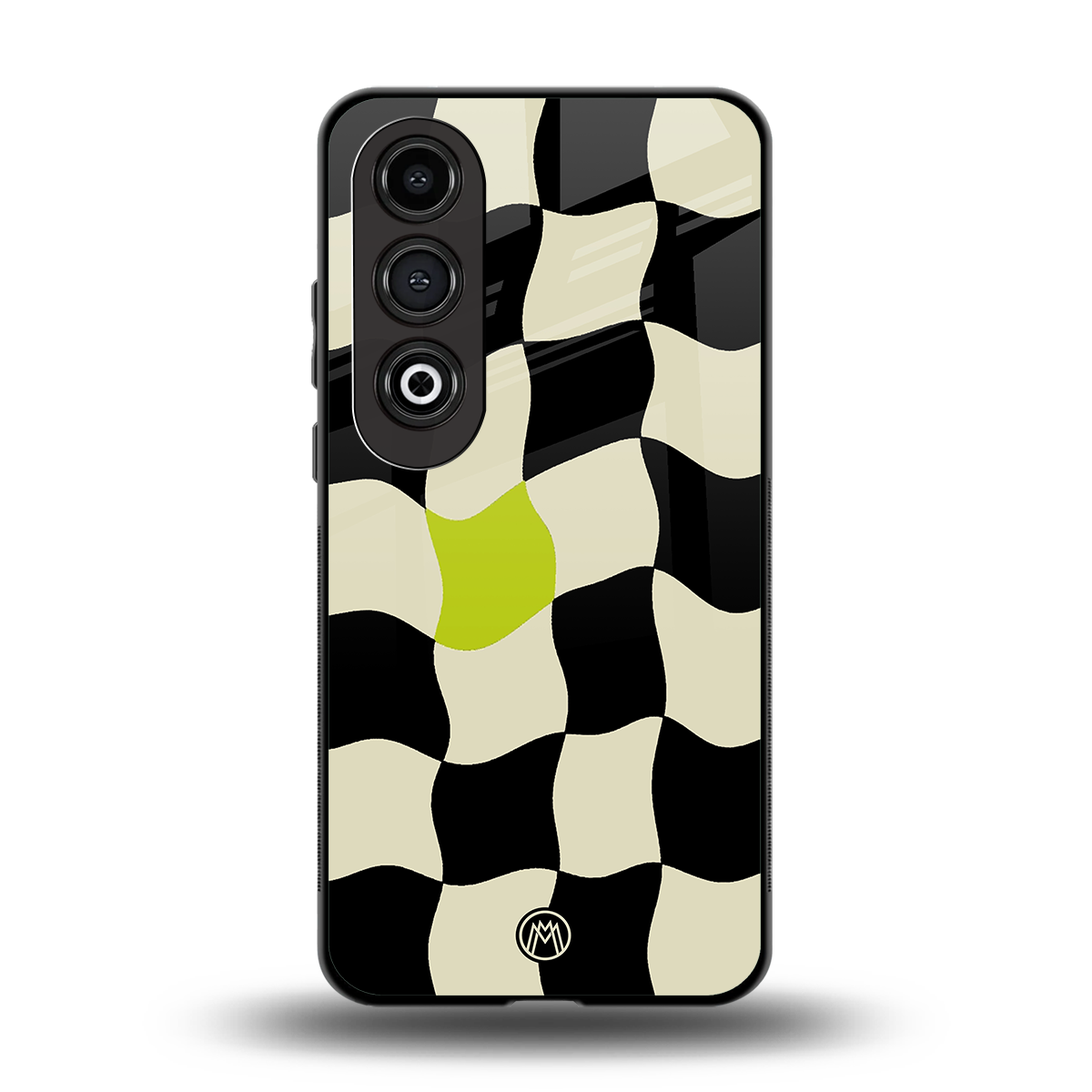 trippy pastel checks back phone cover | glass case for oneplus nord ce 4