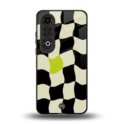trippy pastel checks back phone cover | glass case for oneplus nord ce 4