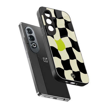 trippy pastel checks back phone cover | glass case for oneplus nord ce 4