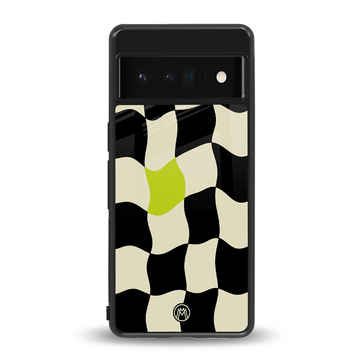 trippy pastel checks back phone cover | glass case for google pixel 6 pro