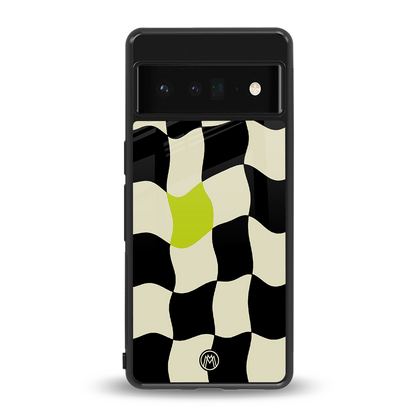 trippy pastel checks back phone cover | glass case for google pixel 6 pro
