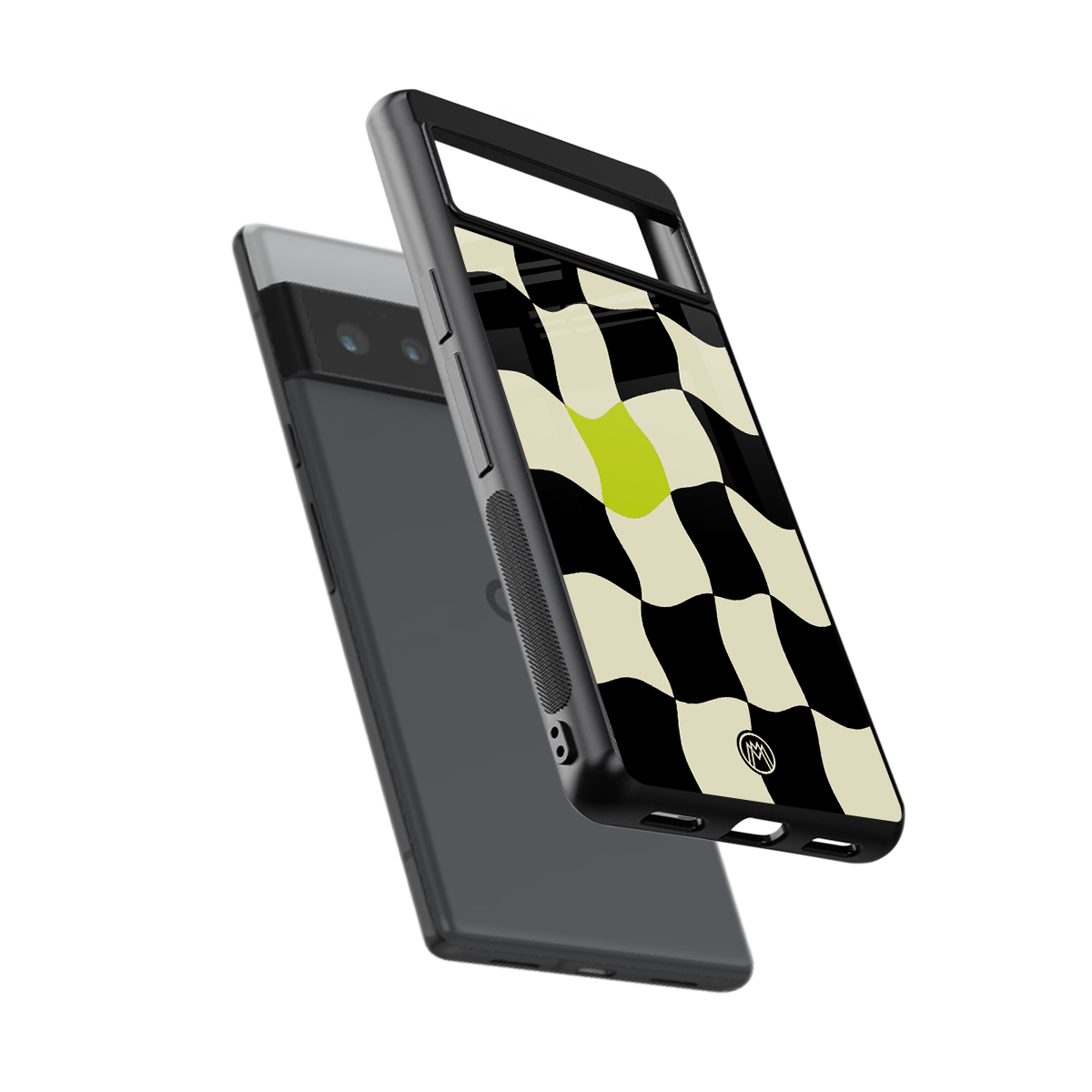 trippy pastel checks back phone cover | glass case for google pixel 6 pro