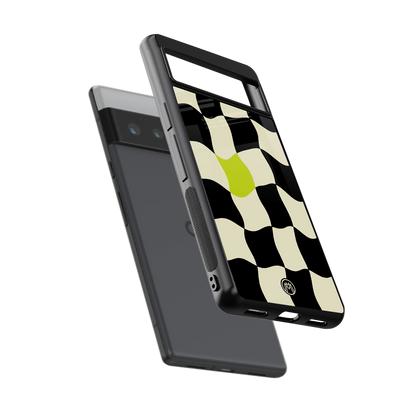 trippy pastel checks back phone cover | glass case for google pixel 6 pro