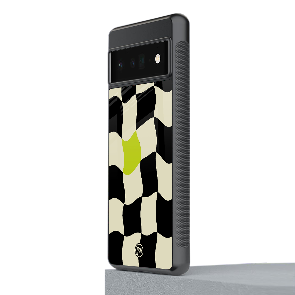 trippy pastel checks back phone cover | glass case for google pixel 6 pro