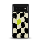 trippy pastel checks back phone cover | glass case for google pixel 6