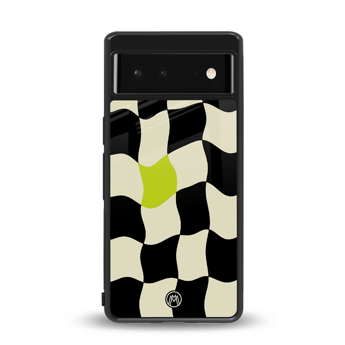 trippy pastel checks back phone cover | glass case for google pixel 6