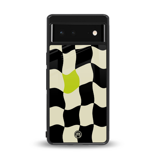 trippy pastel checks back phone cover | glass case for Google Pixel 6A