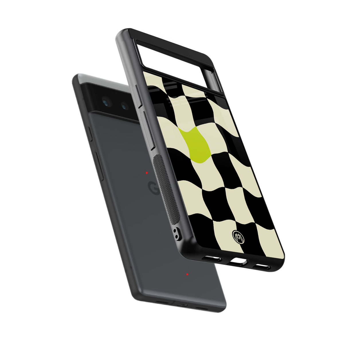 trippy pastel checks back phone cover | glass case for google pixel 6