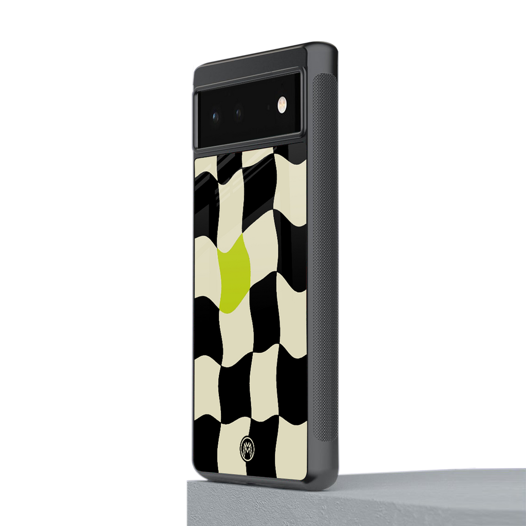 trippy pastel checks back phone cover | glass case for Google Pixel 6A