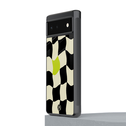 trippy pastel checks back phone cover | glass case for Google Pixel 6A