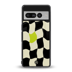 trippy pastel checks back phone cover | glass case for google pixel 7 pro