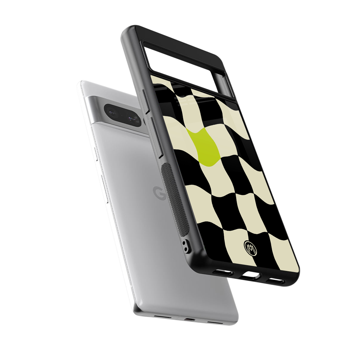 trippy pastel checks back phone cover | glass case for google pixel 7 pro