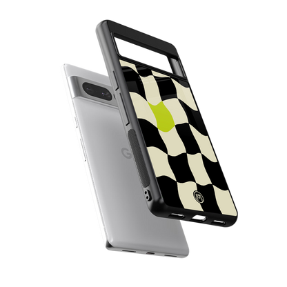 trippy pastel checks back phone cover | glass case for google pixel 7 pro