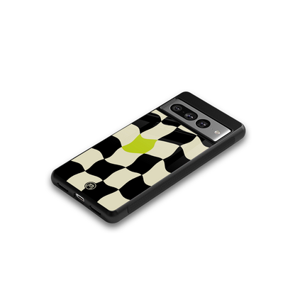 trippy pastel checks back phone cover | glass case for google pixel 7 pro